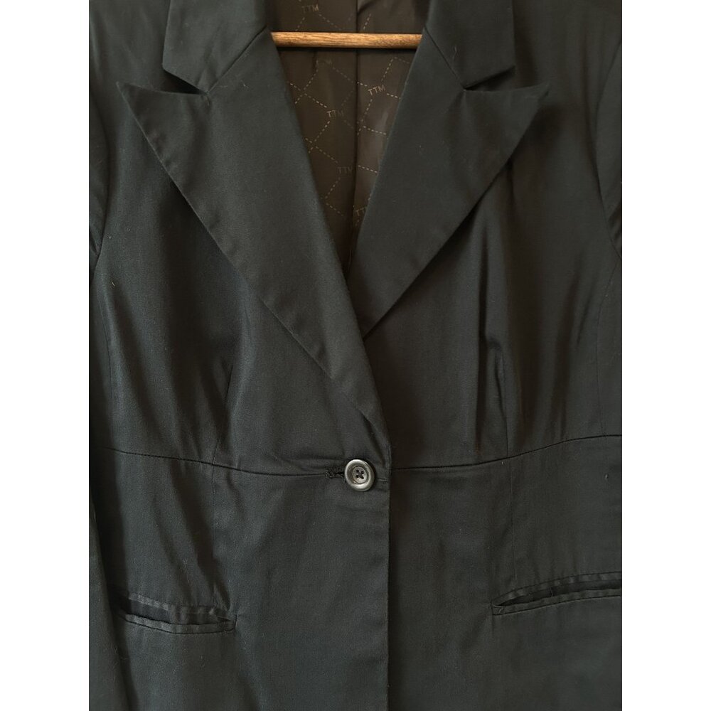 Black Cropped 1 Button Blazer - image 6